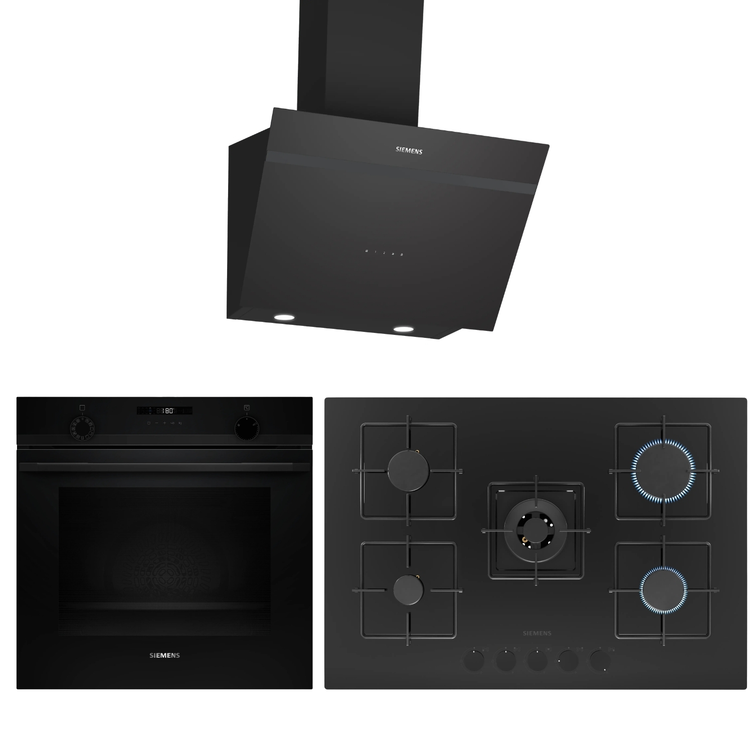 Siemens Ankastre Siyah Set 5 Gözlü Ocaklı