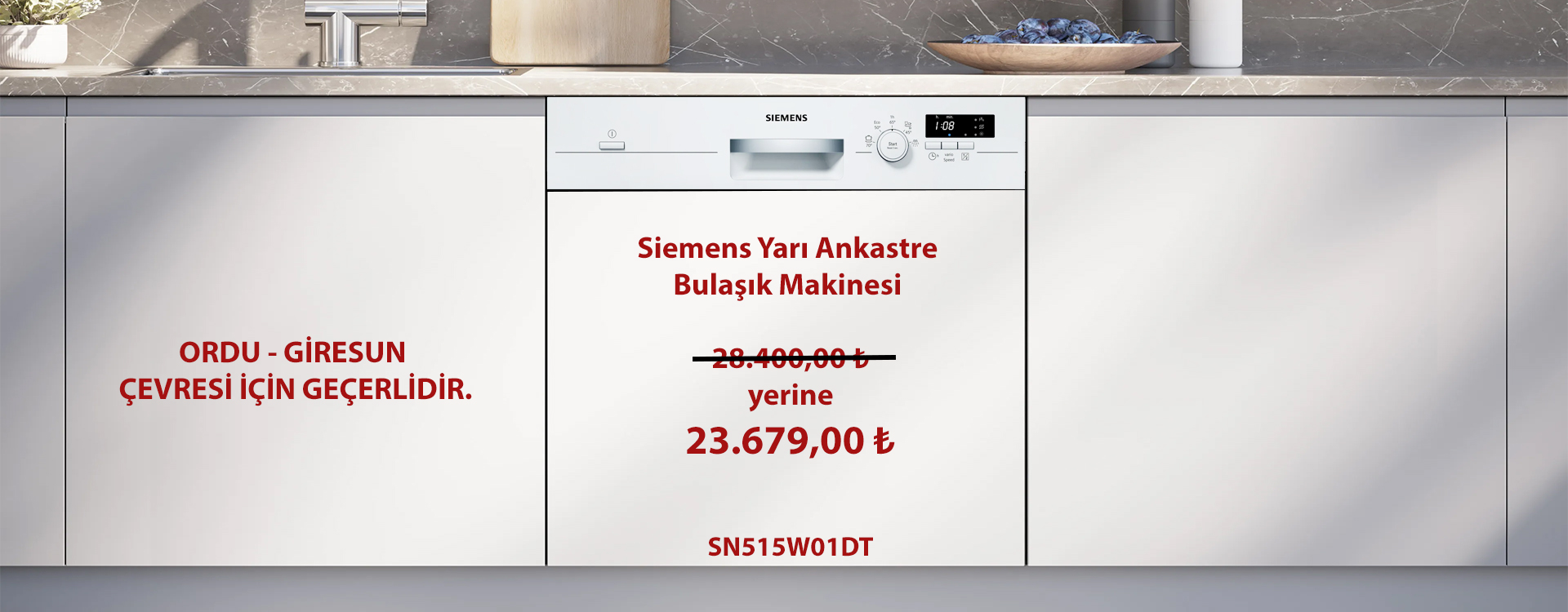 Siemens yarı ankastre bulaşık mak.